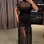 Boğazlı Drepeli Elbise