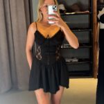 Asimetrik Dantel Elbise