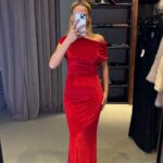 Kadife Taş Detaylı Elbise